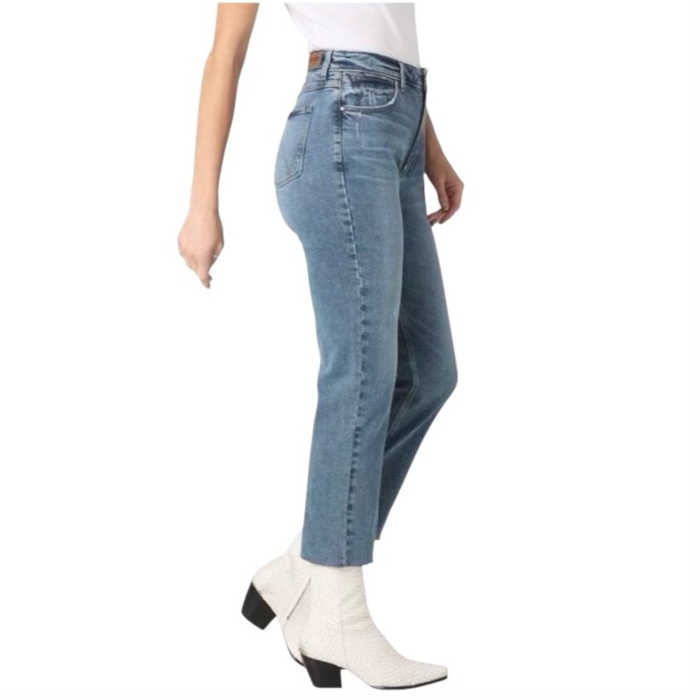 Wrangler 10 High Rise Straight Crop Women’s Jeans Raw Hems Stretch 112324266